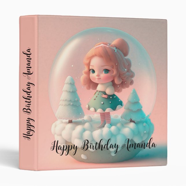 A funny little doll on a cloud  3 ring binder (Front/Spine)