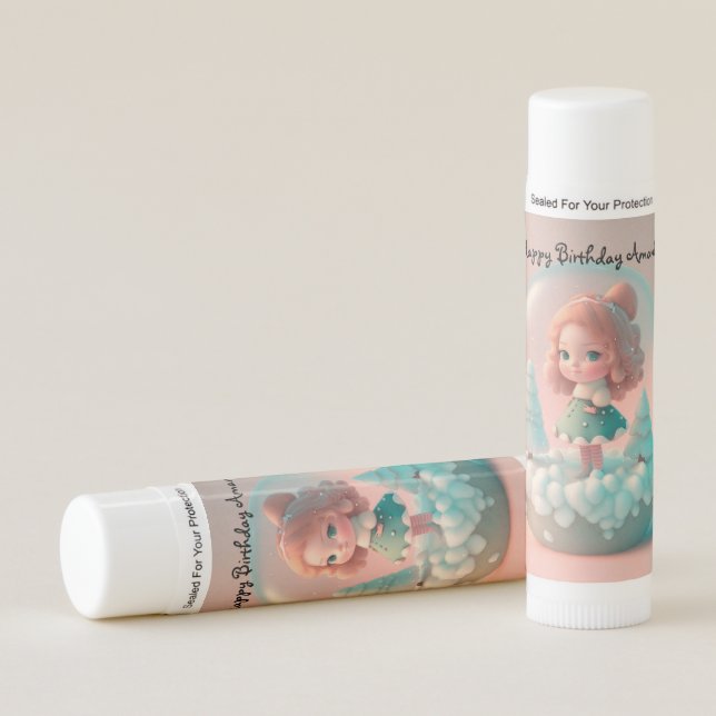 A funny little doll on a cloud  lip balm (Front)