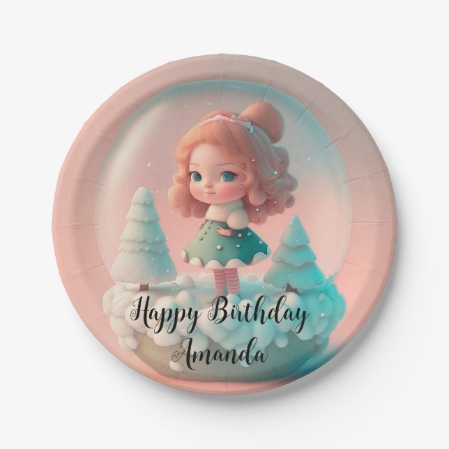A funny little doll on a cloud paper plates (Front)