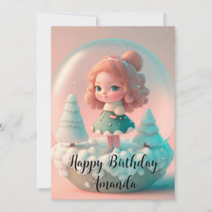 A funny little doll on a cloud thank you card