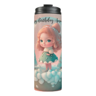A funny little doll on a cloud  thermal tumbler
