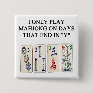 a funny mahjong design button
