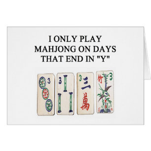 a funny mahjong design cards