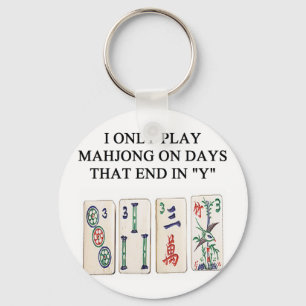 a funny mahjong design keychain