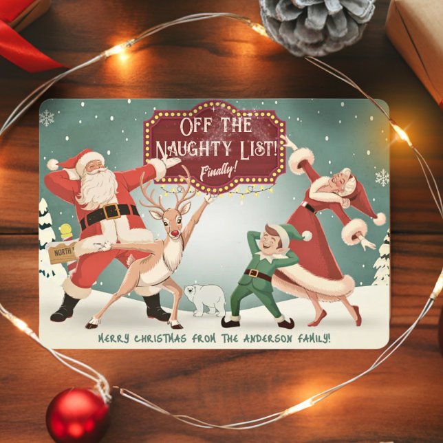 A Funny Non Photo Santa Reindeer Elf Christmas Holiday Card (Creator Uploaded)