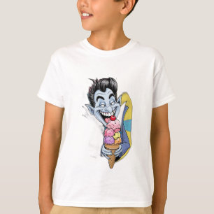 A funny, not-so-scary vampire eating ice cream. T-Shirt