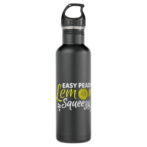 A Funny Simple Easy Peasy Lemon Squeezy Design Stainless Steel Water Bottle