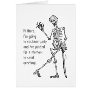 A funny skeleton. cards