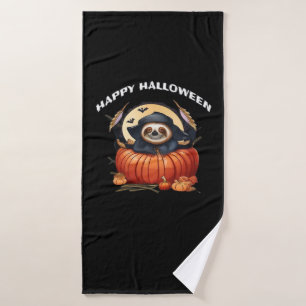 A funny sloth celebrating Halloween Essential T-Sh Bath Towel