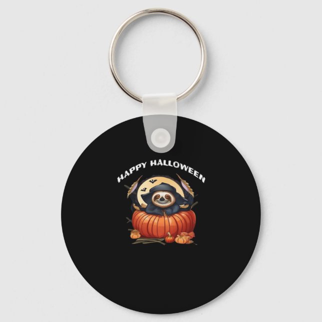 A funny sloth celebrating Halloween Essential T-Sh Keychain (Front)