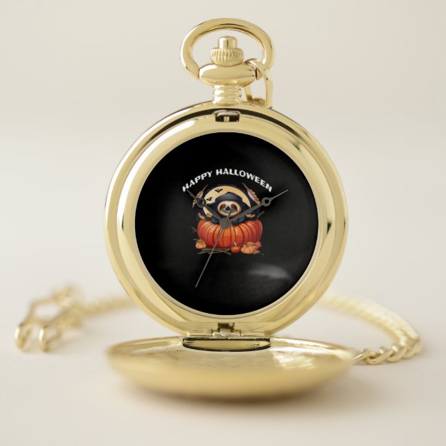 A funny sloth celebrating Halloween Essential T-Sh Pocket Watch (Inside)