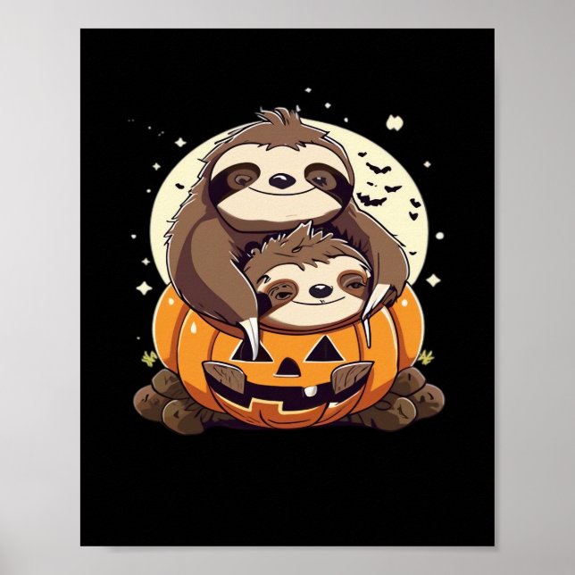 A funny sloth celebrating Halloween Essential T-Sh Poster (Front)