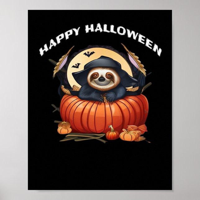A funny sloth celebrating Halloween Essential T-Sh Poster (Front)