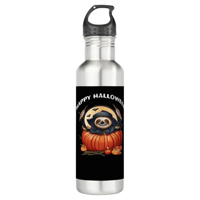 A funny sloth celebrating Halloween Essential T-Sh Stainless Steel Water Bottle (Front)