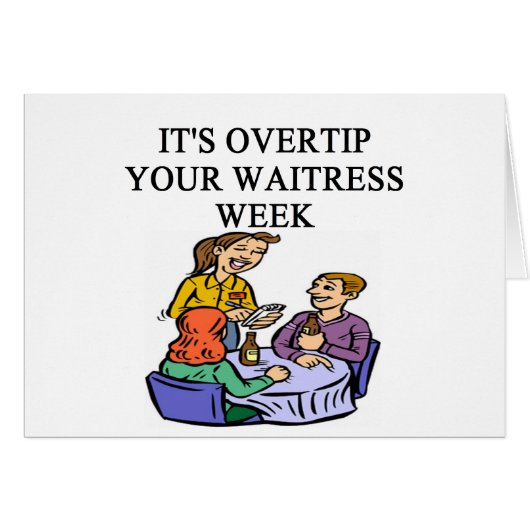 a funny waitress joke cards (Front Horizontal)