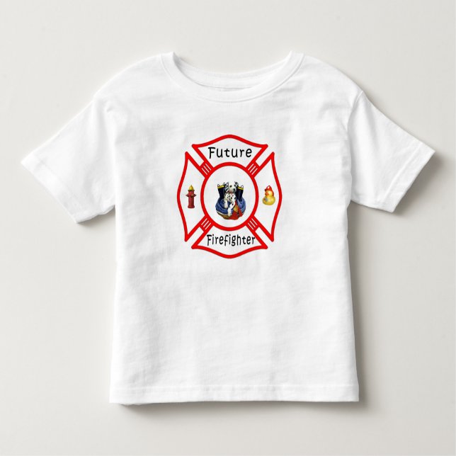 A Future Firefighter Red Maltese Toddler T-shirt (Front)
