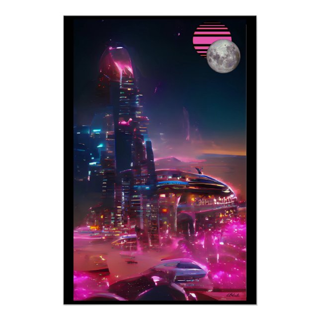 A Futurism of Vaporwaived Ruins Poster (Front)
