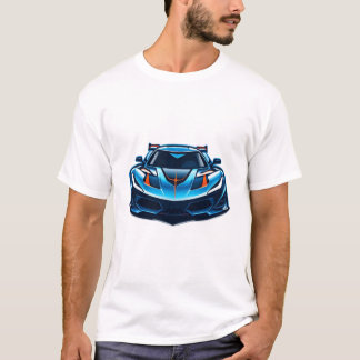 A futuristic blue car design tshirts