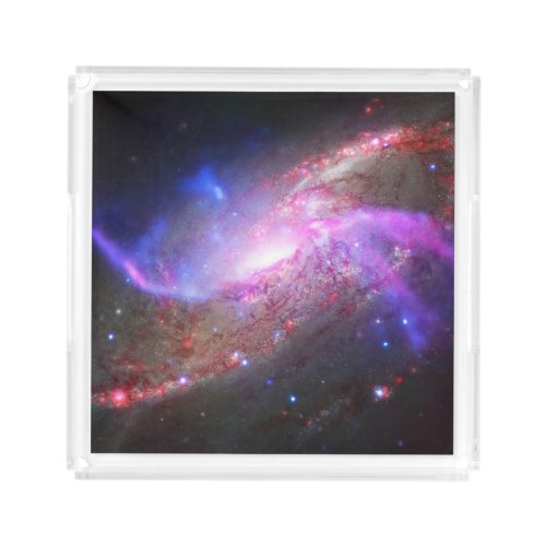 A Galactic Light Show In Spiral Galaxy Ngc 4258 Acrylic Tray