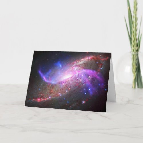A Galactic Light Show In Spiral Galaxy Ngc 4258 Card