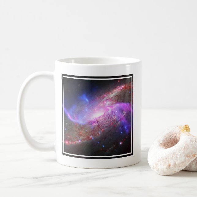 A Galactic Light Show In Spiral Galaxy Ngc 4258. Coffee Mug (With Donut)