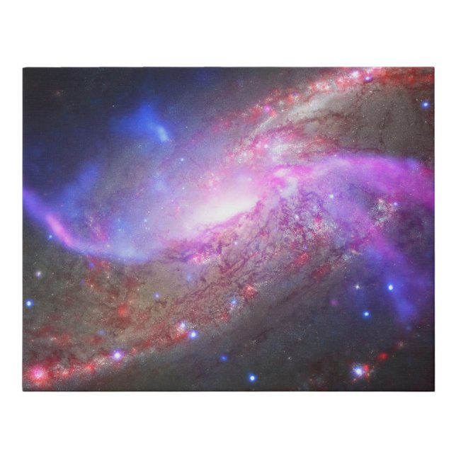 A Galactic Light Show In Spiral Galaxy Ngc 4258. Faux Canvas Print (Front)