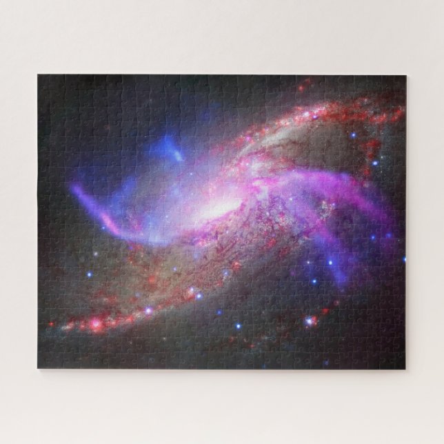 A Galactic Light Show In Spiral Galaxy Ngc 4258. Jigsaw Puzzle (Horizontal)