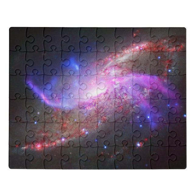 A Galactic Light Show In Spiral Galaxy Ngc 4258. Jigsaw Puzzle (Puzzle Horizontal)