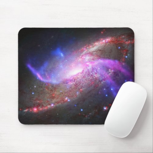A Galactic Light Show In Spiral Galaxy Ngc 4258 Mouse Pad