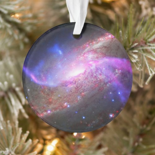 A Galactic Light Show In Spiral Galaxy Ngc 4258 Ornament