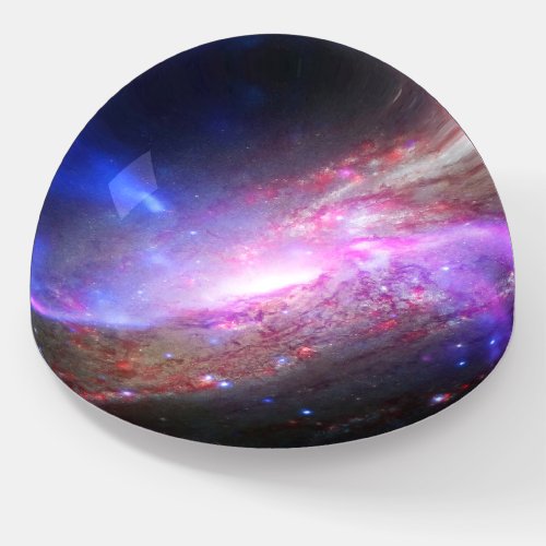 A Galactic Light Show In Spiral Galaxy Ngc 4258 Paperweight