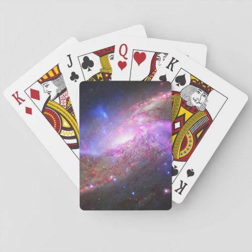 A Galactic Light Show In Spiral Galaxy Ngc 4258 Playing Cards