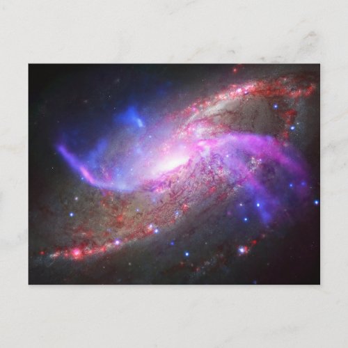 A Galactic Light Show In Spiral Galaxy Ngc 4258 Postcard