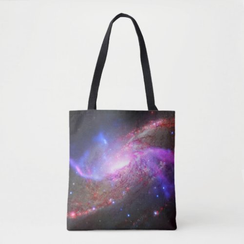 A Galactic Light Show In Spiral Galaxy Ngc 4258 Tote Bag