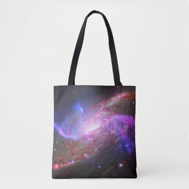A Galactic Light Show In Spiral Galaxy Ngc 4258. Tote Bag (Front)
