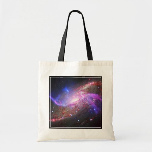 A Galactic Light Show In Spiral Galaxy Ngc 4258 Tote Bag