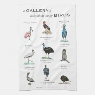 A Gallery of Delightfully Doofy Birds Kitchen Towel