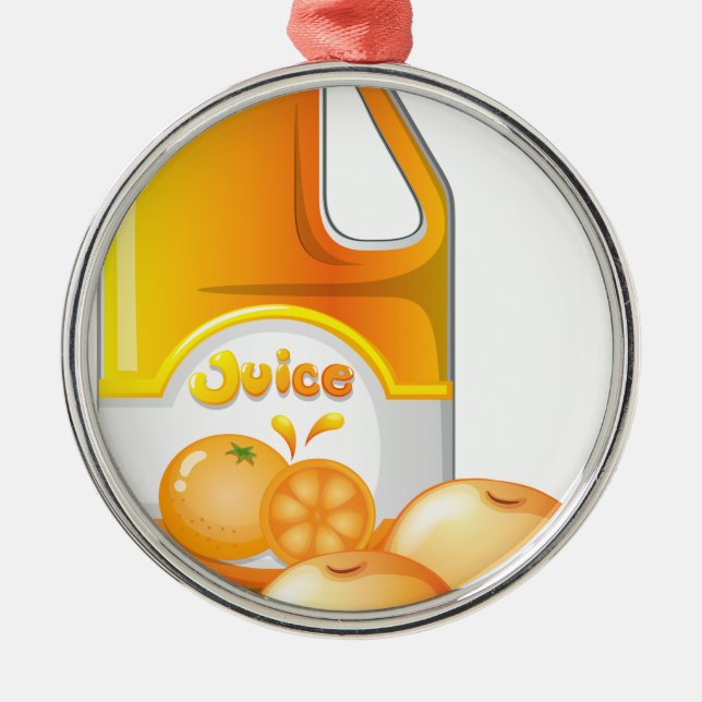 A gallon of orange juice metal ornament (Front)