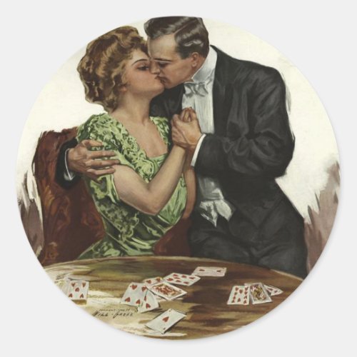 A Game of Hearts Classic Round Sticker