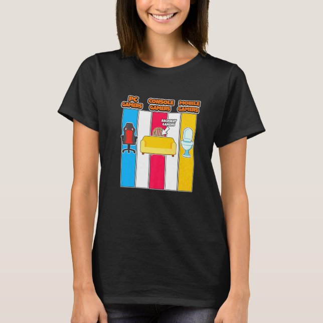 A Gamer Video Games Toilette Chair Sofa Gaming Sea T-Shirt (Front)