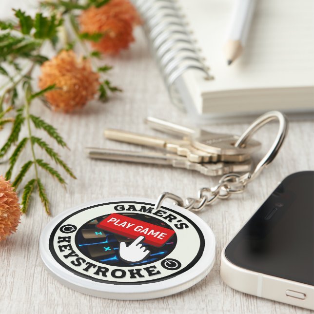 A Gamer's One and Only Keystroke Keychain (Front Right)