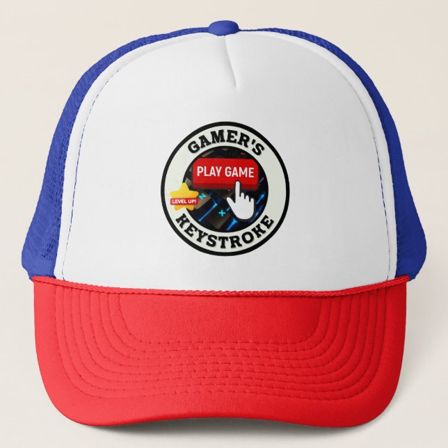A Gamer's One and Only Keystroke Trucker Hat (Front)