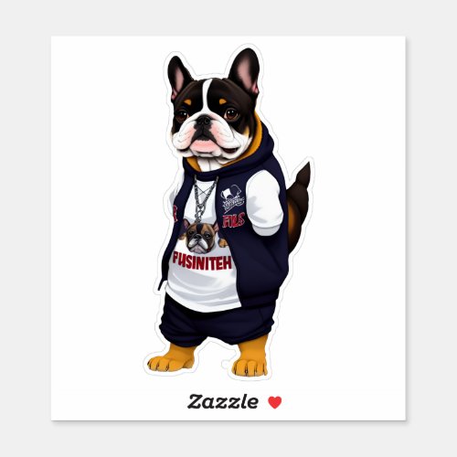 A gangster French bulldog named Max Sticker