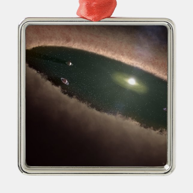 A gap in a protoplanetary, or planet-forming metal ornament (Front)