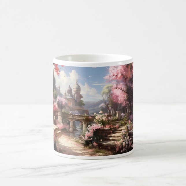 A Garden In Watercolor Style Coffee Mug (Center)