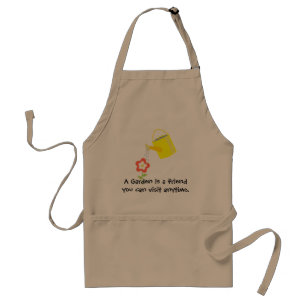 "A garden is a friend" flower gardening Adult Apron