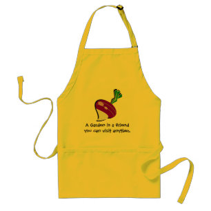 "A garden is a friend" turnip yellow gardening Adult Apron