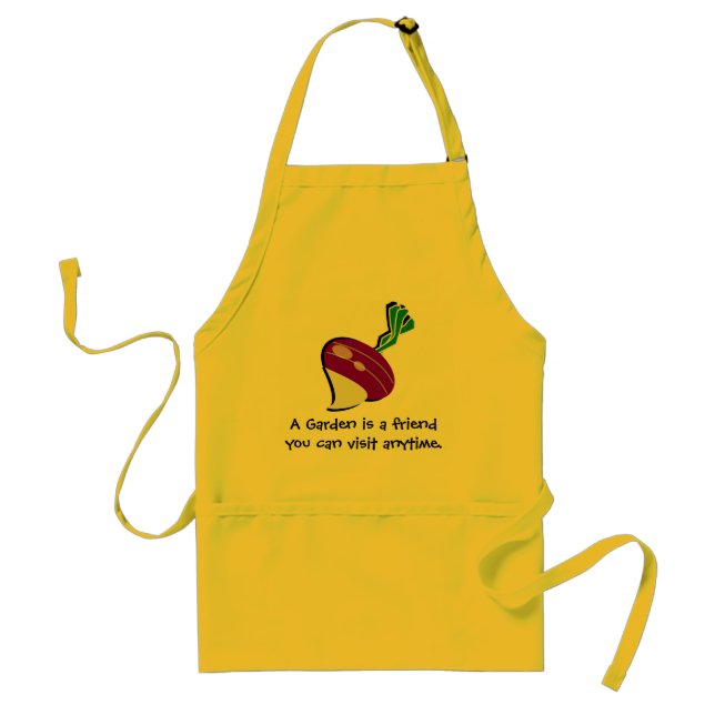 "A garden is a friend" turnip yellow gardening Adult Apron (Front)