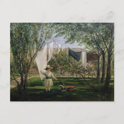 A Garden Scene with a boy Postcard