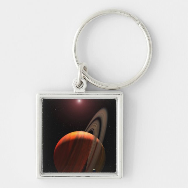 A gas giant planet orbiting a red dwarf keychain (Front)